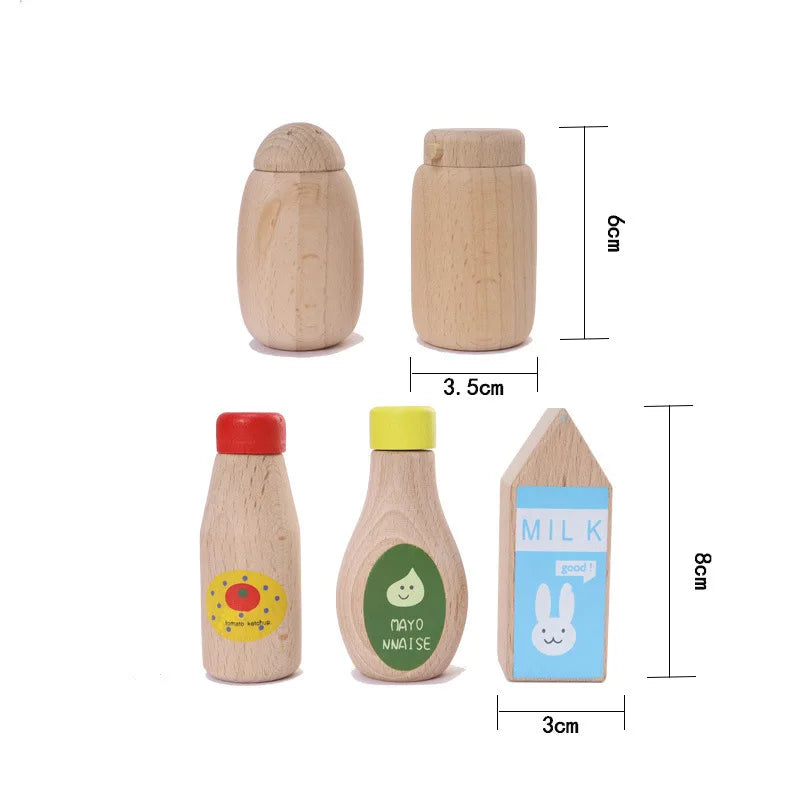 Mes Petits Condiments en Bois – Accessoires de Cuisine Montessori