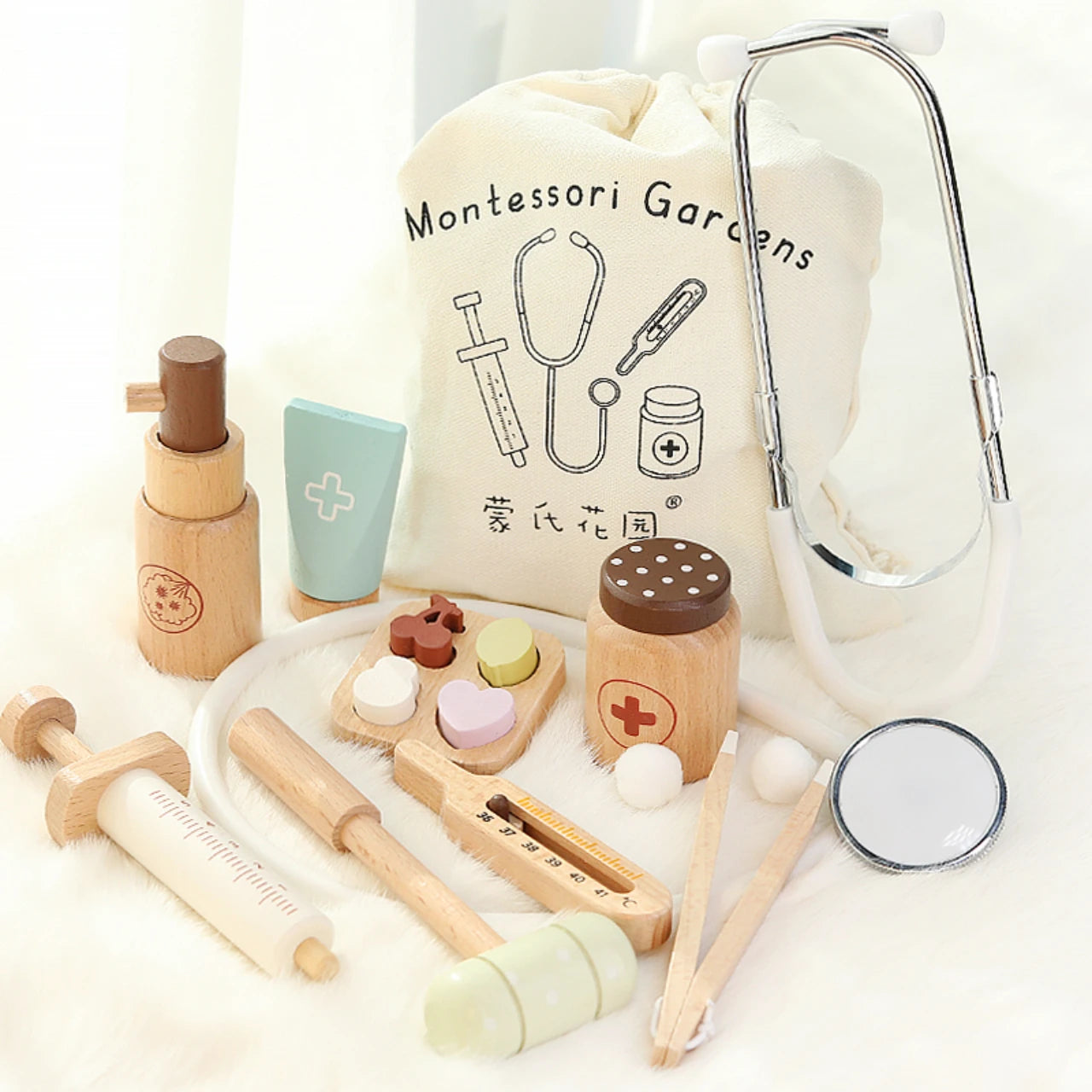 Ma Valisette de Docteur en Bois – Set d'Imitation Complet Montessori