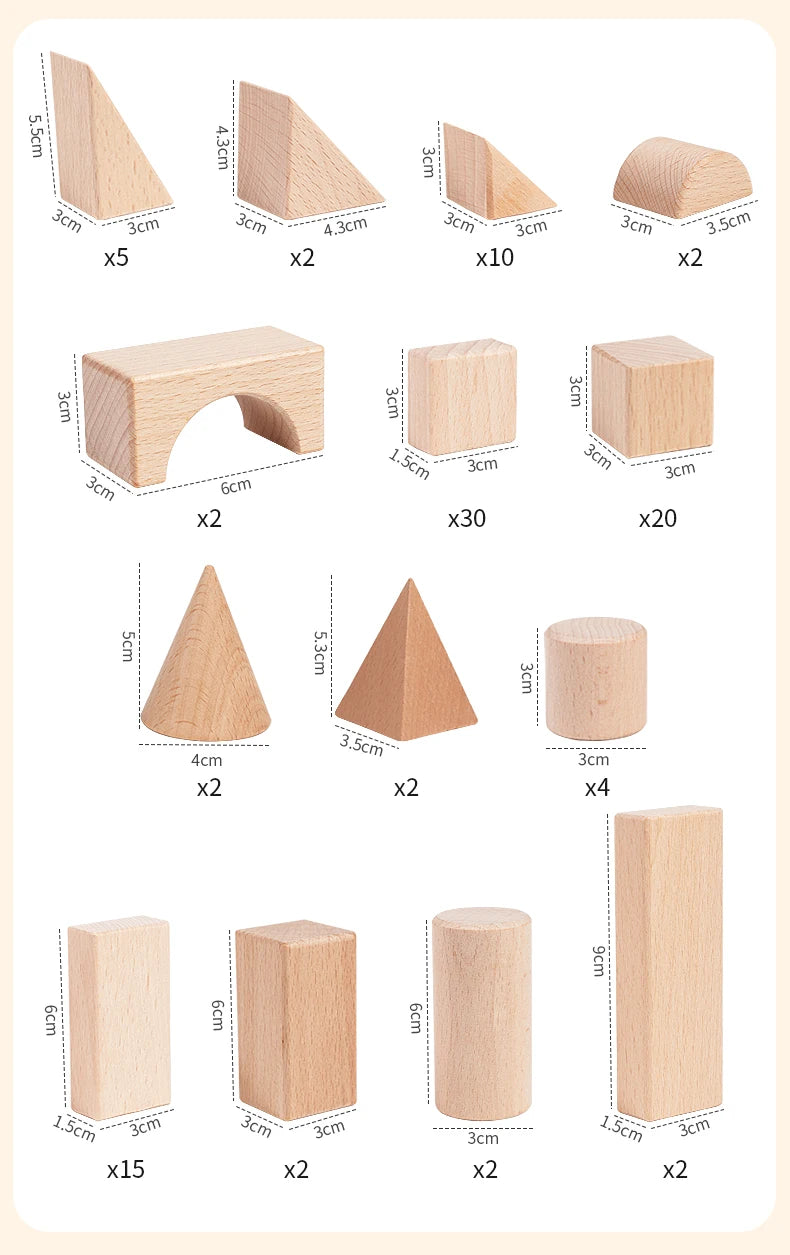100 Blocs en Bois Naturel - KAPLA revisité - Éveil et Construction Montessori