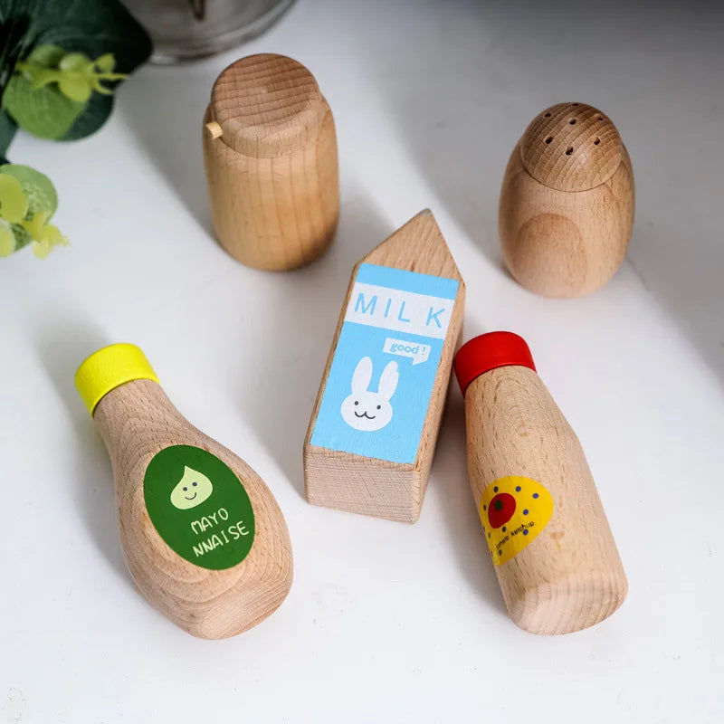 Mes Petits Condiments en Bois – Accessoires de Cuisine Montessori