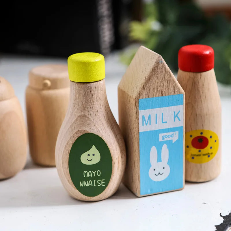 Mes Petits Condiments en Bois – Accessoires de Cuisine Montessori