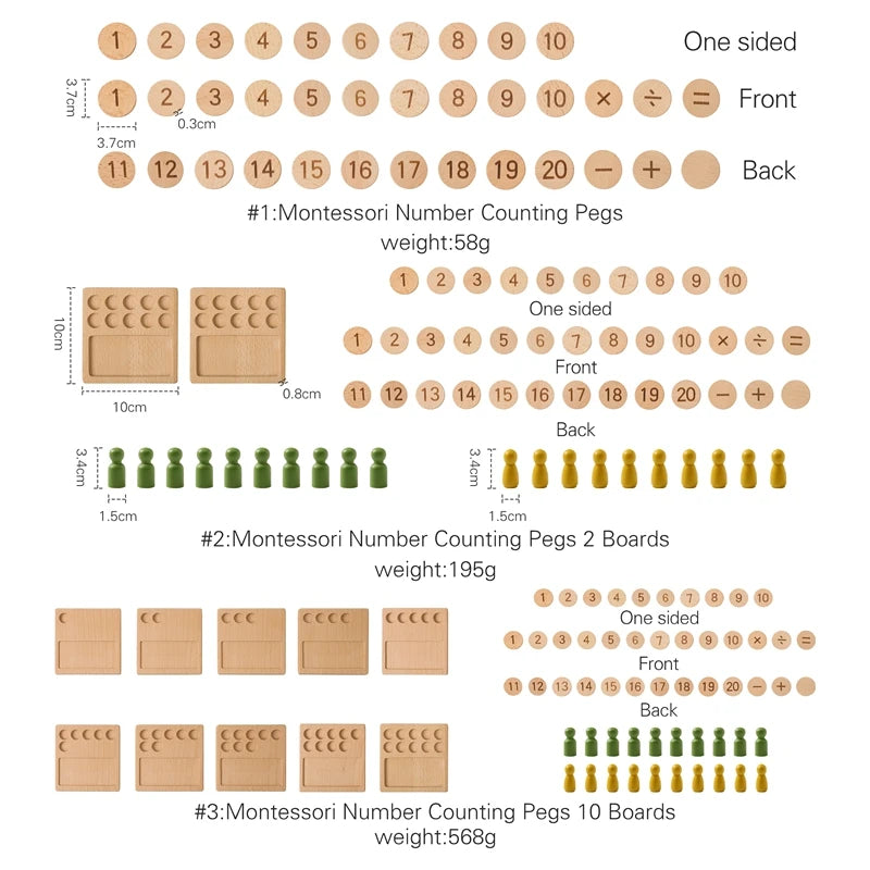 Mon Premier Jeu de Calcul – Matériel Éducatif Montessori en Bois